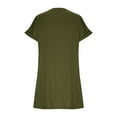 thumbnail image 4 of ATOYSOY Women's Short Sleeve Mini Loose Dress Sleepwear Beach Sundress Retro Round Neck Casual Relaxed Nightdress Solid Color Trendy Workout Dress for Girls Green S, 4 of 6