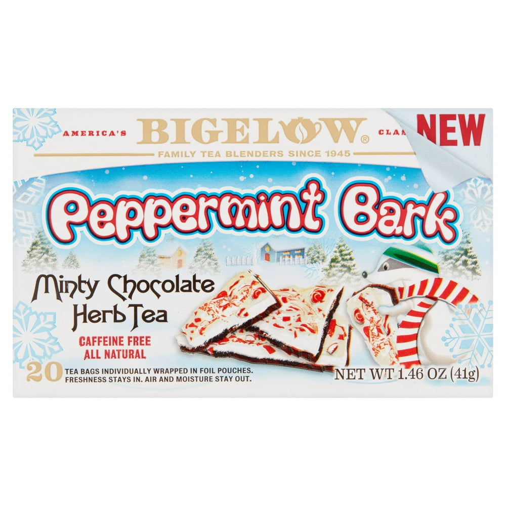 Bigelow Peppermint Bark Minty Chocolate Herb Tea Bags, 1.46 oz, 20