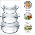 thumbnail image 5 of Monyance Microwave Heating Glassware Clear Glass Dish w/ Lid - Non-Plastic, Microwave & Dishwasher Safe(7.4X6.26X2.99Inches), 5 of 10