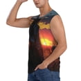 thumbnail image 3 of Balery Sunset Western Cowgirl Camisetas sin mangas para hombre, absorbe la humedad y protege contra el mal olor.-Large, 3 of 7