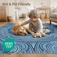 thumbnail image 4 of ODIKA 8'x10' Washable Area Rug Non-Shedding, Easy Care, Animals Nautical Creature Interlocking Wave Ring Motif Balanced for King Size Bedroom Under Bed, Master Suite, 4 of 7