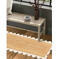 thumbnail image 2 of 2.6x4 Ft White & NaturalJute Premium Scalloped Jute Rug – Handcrafted Natural Braided Carpet for Living Room, Bedroom, Entryway – Boho Home Decor, 2 of 5