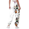 thumbnail image 7 of YDFCWXW Women's Halloween Print Pants - Elastic Waist Joggers, Casual Lounge Sweatpants with Drawstring White, XL, 7 of 7