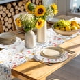thumbnail image 6 of Round Woven Placemats set of 6, Multicolor Watercolor Floral Washable&Heat Resistant Plastic Wipeable Placemats for Round Table Spring Pastel Wildflowers Kitchen Dining Table Decor, 15in, White, 6 of 9
