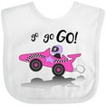 thumbnail image 3 of Inktastic Go Go Go Pink Racing Car Boys or Girls Baby Bib, 3 of 4