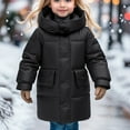 thumbnail image 3 of Ugoldhm Girls Puffer Jacket Hooded Thicken Mid-Length Coat Winter Thermal Outerwear Sizes 4-13, 3 of 4