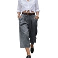 thumbnail image 2 of MLCDZ Women's Capri Palazzo Pants High Waist Wide Leg Baggy Lightweight Summer Beach Golf Camping Trendy Chino Cropped Trouser with Multiple Pockets, 2 of 10