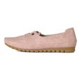thumbnail image 5 of Penny Loafers for Women Round Toe Stitching Suede Lace up Casual Orthopedic Walking Shoes Comfy Arch Support Flat Shoes Antislip Moccasin Driving Shoes Pink Size 9.5, 5 of 9