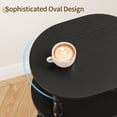 thumbnail image 5 of Maliowa 3-Tier Small Side Table, Oval End Table with Spindle Legs, Accent Night Stand with Storage Shelf for Living Room Bedroom Narrow Spaces, Black, 5 of 10