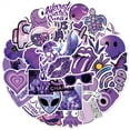thumbnail image 1 of Pegatinas de vinilo impermeable con estampado de grafitis de color morado, 50 unidades, 1 of 2