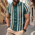 thumbnail image 2 of Wyzesi Chemise de Compression Homme Rayée Imprimée Décontractée à Manches Courtes pour la Saint-Valentin Vacances, 2 of 4