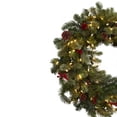 thumbnail image 2 of Nearly Natural Green 30" Lighted Pine Holiday Wreath Berries and Pinecones, 2 of 6