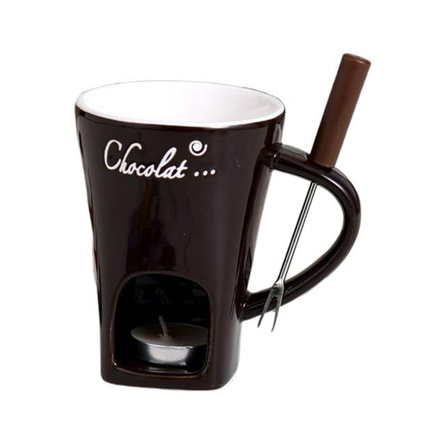 pitrice Ceramics Elegant Ceramic Fondue Pot For Cheese Melting And Butter Heating Cheese Melting Ceramic Cup coffee