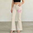 thumbnail image 3 of CONZONE Mens Casual Flared Pants Wide Leg Pants for Men Trendy High Waist Butterfly Graphic Bell Bottom With Pockets, 3 of 6