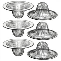 New Arrivals 6 Pack - 2.125Inch Top / 1Inch Basket Mesh Sink Drain Strainer Hair Catcher for Bathroom Sink, Utility, Slop, Laundry
