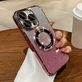 thumbnail image 1 of Magnetic wireless charging glitter gradient mobile phone case, suitable for iPhone 15 14 13 12 11 Pro Max Plus 15Pro, with lens protector, shockproof soft transparent protective cover, 1 of 5
