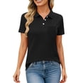 thumbnail image 4 of Yigetop Collared Shirts for Women Summer Short Sleeve Work Dressy Tops Shirts for Women Business T-Shirts for Work & Casual Work Shirts for Women Black L, 4 of 7