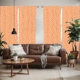 thumbnail image 2 of Ambesonne Geometric Window Curtains, Grunge Style Square Tiles, Each 28" W x 84" L, Pale Orange Vermilion, 2 of 5
