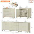 thumbnail image 3 of Modern TV Stand For Tvs Up To 90 Inches, 2 In 1 TV Console With 9 Drawers, Media Console With Adjustable Shelf For Living Room, Bedroom,Oak, 3 of 8