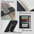 thumbnail image 4 of Leather Notebook with Pen Holder Writing Notepad Includes 100 Pages Lined Journal Enchanted Flowers Painting, 4 of 6