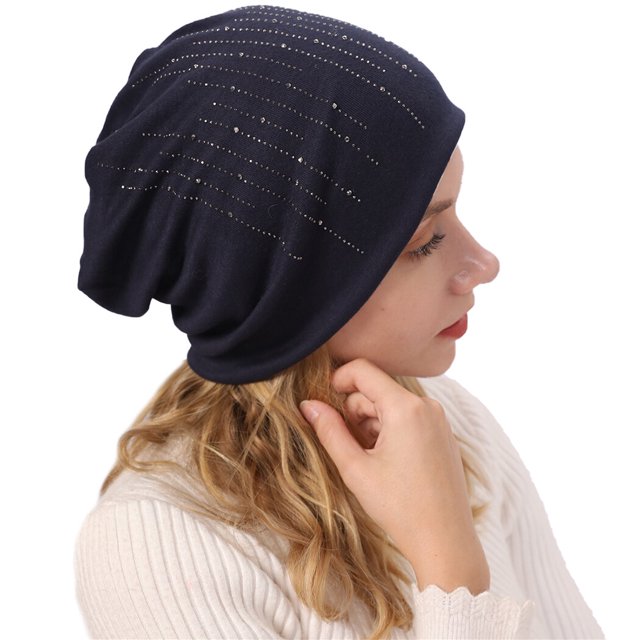 Gorro holgado y fino a la moda: Gorro unisex con purpurina para quimioterapia, gorro para la caída del cabello, gorro para dormir