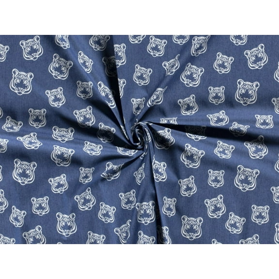 Minerva Stretch Woven Denim Fabric Blue - per yard