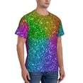 thumbnail image 2 of Qekee Colorful Glitter Classic Fit T-Shirt Men's Shirt Men's Tight Short Sleeves for Exercise, Running, Mountaineering - Colorful Glitter, 2 of 9