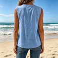 thumbnail image 7 of WRFWUL Womens Cotton Linen Tank Tops Crewneck Sleeveless Double Pocket Blouses Casual Loose Fit Summer Beach Vacation Shirts, 7 of 7