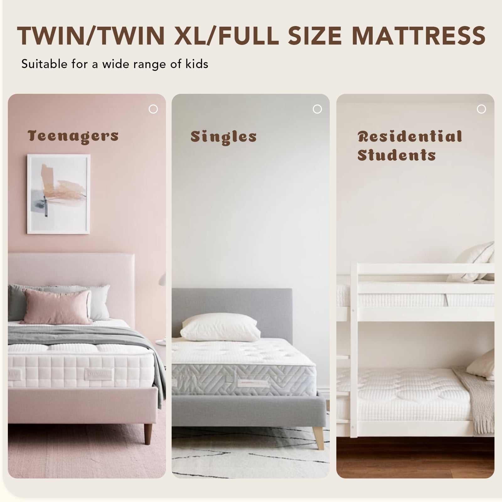 6 Inch Twin Mattress with Gel Memory Foam, Medium Firm- CertiPUR-US Certified, Bed in a Box for Easy Setup,Cooling Ventilated Foam, Pressure Relief & Washable White Cover