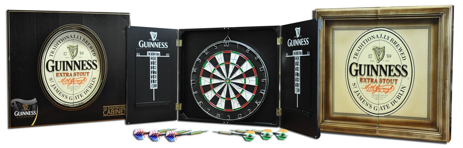 Guinness Cabinet Dart Board With Raised 3 D Lettering Walmart