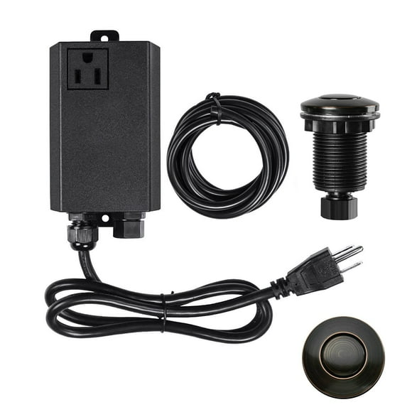 Kit de Commutateur d'Air pour Élimination des Déchets d'Évier Bouton en Acier Inoxydable Huilé Bronze On/Off pour Aliments et Déchets par Etoolcity