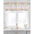 thumbnail image 2 of Pink Tulip Easter Kitchen Valances for Windows Farmhouse Linen Window Valance Curtain for Living Room Window Treatment Pastoral Spring Floral Eggs Butterfly Valance Rod Pocket Topper, 54 x 18 Inch, 2 of 6
