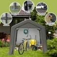 thumbnail image 4 of Telyswee Outdoor Storage Shed, Portable Shed, Heavy Duty Waterproof Carport with Roll-up Zipper Doors for Motorcycle, Bike, Gardening Tools, 4 of 7
