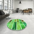 thumbnail image 4 of Ahgly Tapis Rond Lavable en Machine Intérieur Transitionnel Vert Lime Foncé, 3 Pieds Rond, 4 of 7