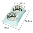 thumbnail image 2 of Dog bowl cat bowl integrated drinking cat food bowl dog bowl cat bowl stainless steel pet feeding BLUE-L, 2 of 5