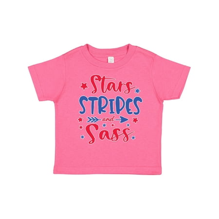 

Inktastic 4th of July Stars Stripes and Sass Blue and Red Stars Gift Toddler Toddler Girl T-Shirt