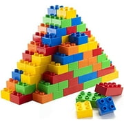 Prextex Classic Big Building Blocks Compatible with All Major Brands STEM Toy Large Building Bricks Set for All Ages-100 piece | Kids Blocks, Stem Toys for Toddler | Educational Toys