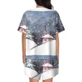 thumbnail image 3 of Lsque Watercolor Winter Landscape For Christmas Women's Short-Sleeved Pajama Set - 2 Piece Soft and Lightweight Sleepwear Set-Small, 3 of 9