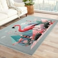 thumbnail image 1 of Pink Flamingo Rug, Modern Area Rug 3x5, Geometric Carpet, Entryway Rugs Bedroom, Fluffy Machine Washable Non-Slip Low-Pile Non-Shedding Rug for Kitchen, Indoor Outdoor Entrance Rugs Km&-321, 1 of 7