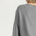 thumbnail image 4 of Women's Gameday Couture Gray NYU Violets Oversized Pure Motion Corded Sweatshirt, 4 of 4