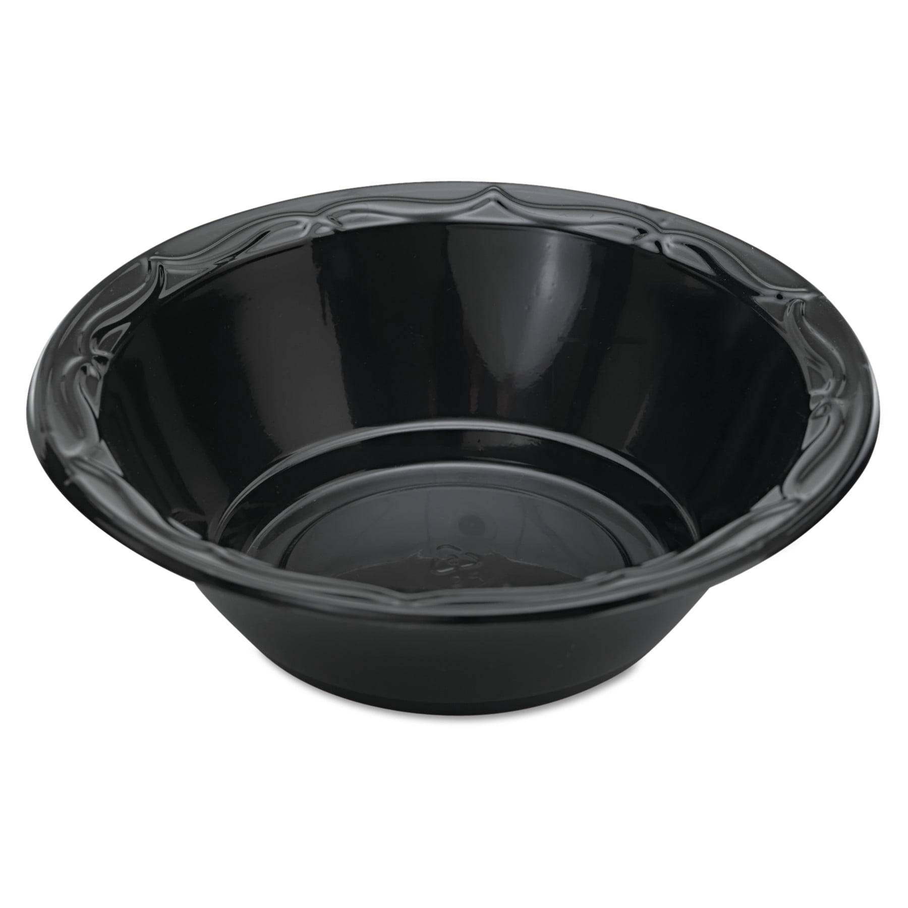 Genpak Silhouette Plastic Dinnerware, Bowl, 12 oz, Black, 125/Pack, 8 Packs/Carton