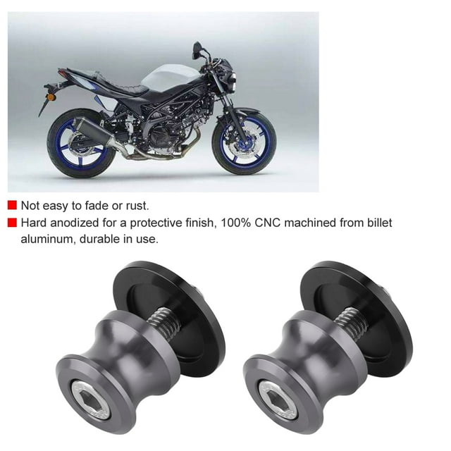 6mm Motorcycle CNC Rear Stand Swing Arm Spool Sliders, Hard Anodized, Stable and for General Motorcycle, CNC Aluminum Alloy, Various Colors, Pack of 2