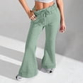thumbnail image 2 of Aricy Flare Wide Leg Sweatpants Women Cute Drawstring High Waisted Fleece Lined Sweat Pants with Pockets Comfy Lounge Pants, 2 of 5