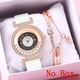 thumbnail image 5 of Pulseras para mujer, regalos para mujer LINJIE Reloj de cuarzo de moda para mujer Reloj con correa de cuero Reloj analógico Conjunto Reloj de aleación, 5 of 5