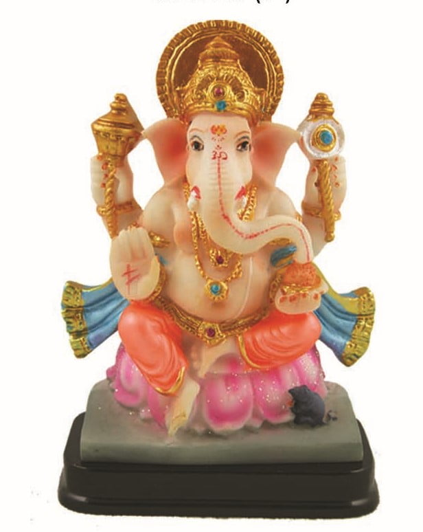 Global Desi Ganesh Resin Statue Ganpati Idol Murti 5"