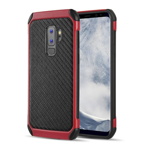 GSA Tough Hybrid Carbon Case for Samsung S9 Plus - Black/Red