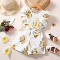 thumbnail image 2 of Odeerbi 3M-6Y Niñas Verano Rompers Ruffle Floral Sudadera Manga Corta Suspensión Pantalones Cortos Generales Con Cintura, 2 of 3