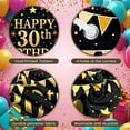 thumbnail image 3 of Golden Glitter Happy 30th Birthday Banner Star Pattern 30th Birthday Display Balloon Design Firework Elements Birthday Backdrop for 30th Birthday Party Adult Celebration Photo Shoot, 3 of 8