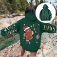 thumbnail image 2 of Wang6 Christmas Hoodies for Women Plus Size Funny Back Merry Christmas Letter Print Hooded Sweatshirts Long Sleeve V Neck Xmas Holiday Party Graphic Pullovers Tops with Pocket X_Dark Green L, 2 of 8