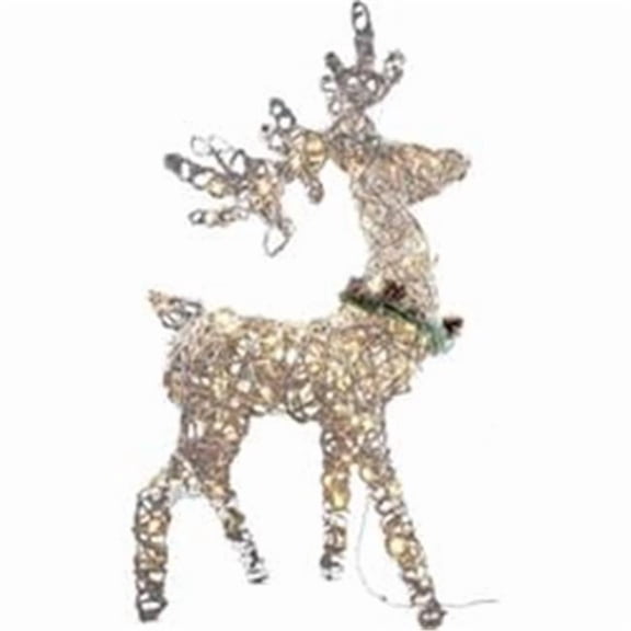 Christmas Lighted Outdoor Rattan Standing Buck
